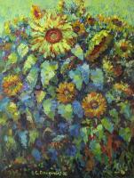 Flowers - Sunflowers - Oil On Canvas